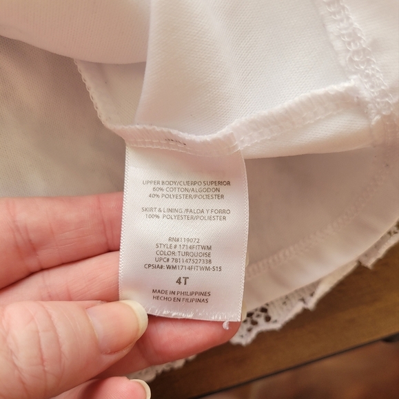 Disney's Frozen Elsa Anna Lace Blue White Dress Size 4T - Picture 7 of 8